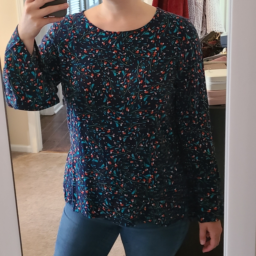Bell Sleeve Long Sleeve Blouse